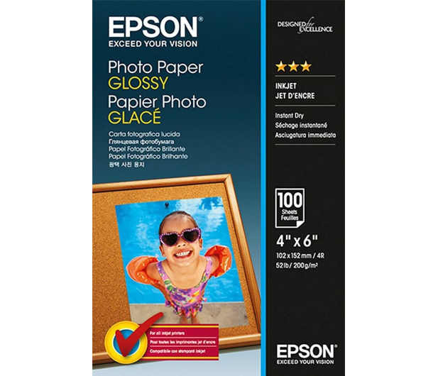EPSON Photo Glossy Paper 10x15 cm (4x6") (100 ark.) C13S042548 - 207253 - zdjęcie